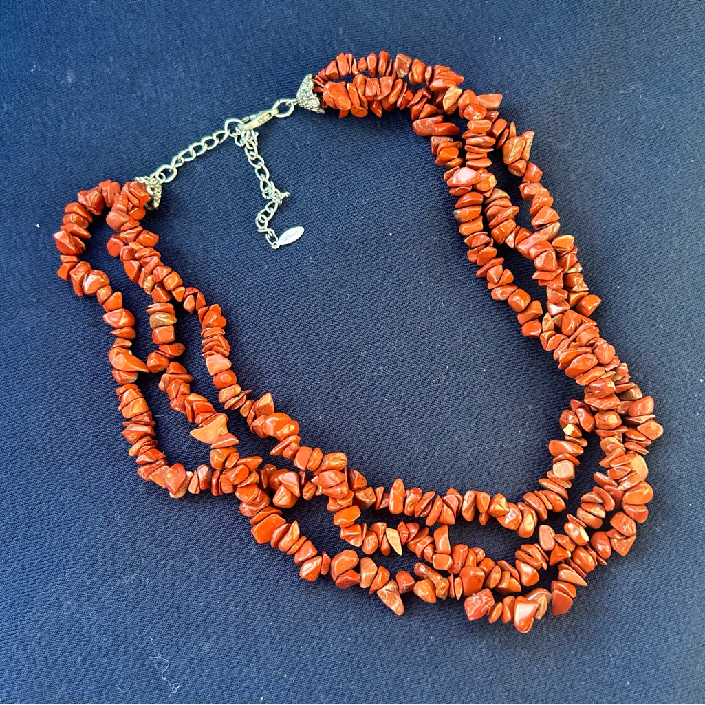 Elegant Esmor OrangeRed Beaded Necklace 10$